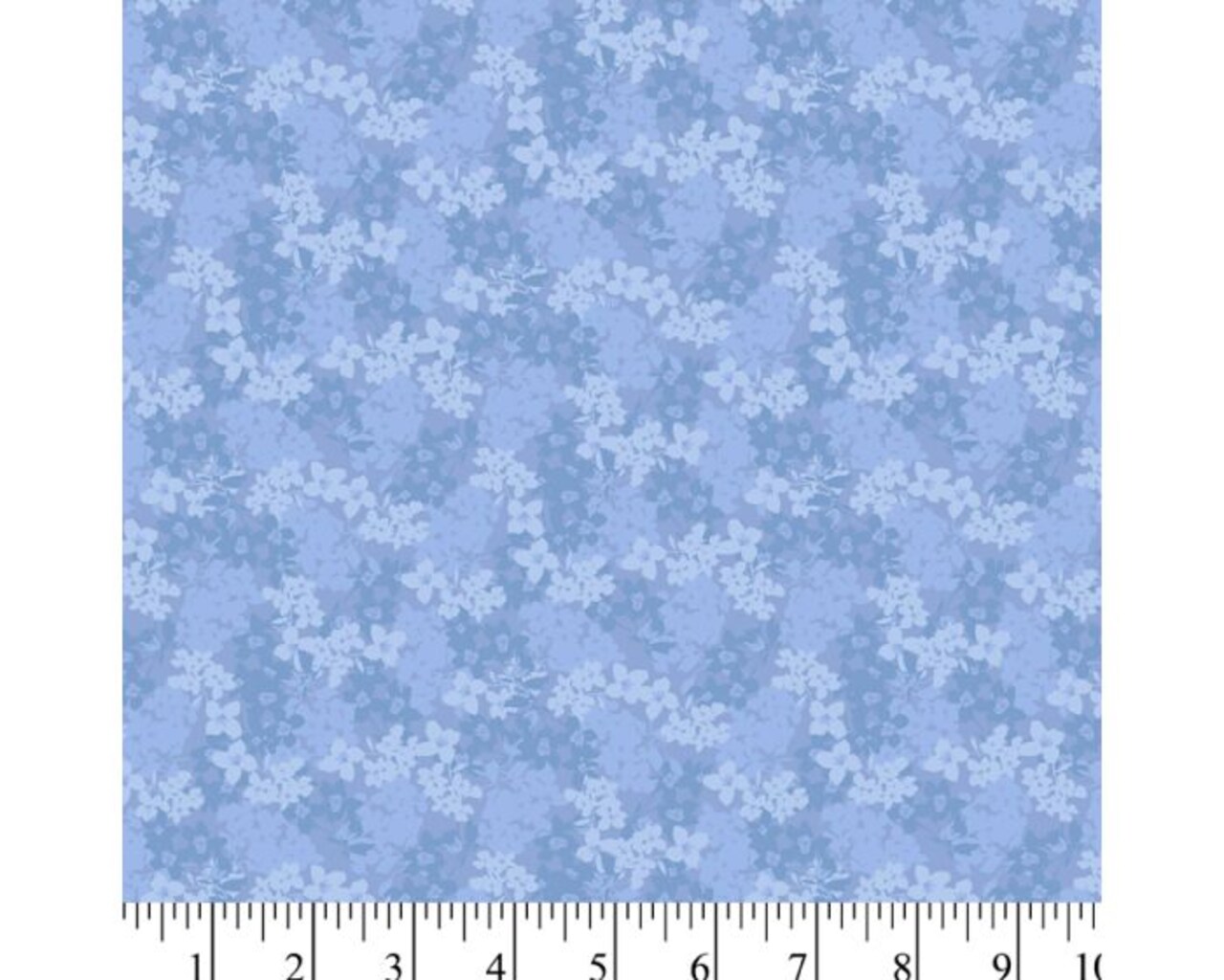 Eva's Blooms Blue Cotton Fabric | By the Yard | Sewing and Crafting | 44 inches wide